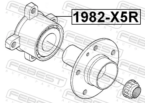 1982X5R Febest Підшипник ступиці задньої