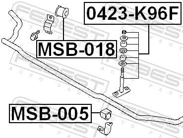 MSB005 Febest Втулка стабілізатора переднього
