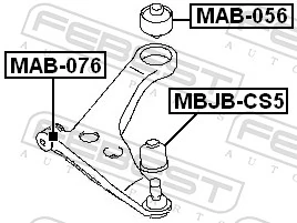 MAB076 Febest Сайлентблок переднього нижнього важеля