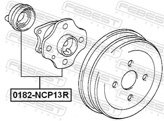 0182NCP13R Febest Маточина задня