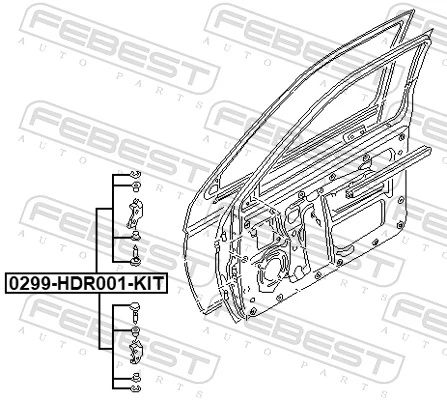 0299HDR001KIT Febest Палець (шплінт) дверної петлі