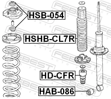 HDCFR Febest Буфер заднього амортизатора