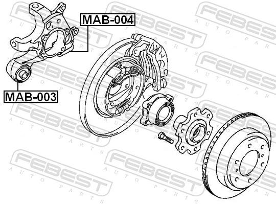 MAB003 Febest Сайлентблок задньої підвіски