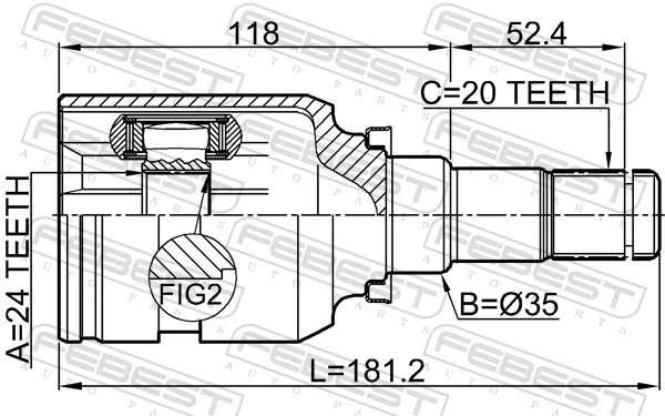 Купити ШРКШ внутрішній, передній, лівий Toyota Corolla  E18