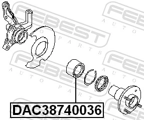 DAC38740036 Febest Підшипник маточини передньої