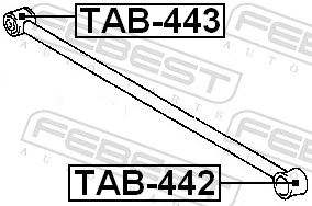 TAB443 Febest Сайлентблок тяги поперечної, задньої підвіски