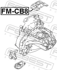 FMCB8 Febest Подушка (опора) двигуна, ліва верхня