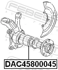 DAC45800045 Febest Підшипник маточини передньої