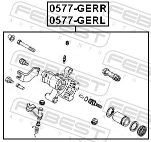 0577GERL Febest Супорт гальмівний задній лівий