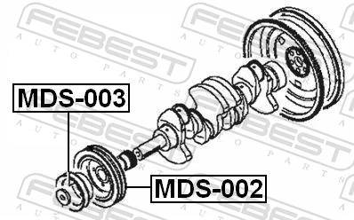 MDS002 Febest Демпфер колінвалу