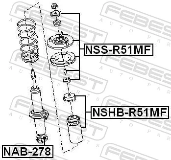 NSSR51MF Febest Кріплення переднього амортизатора