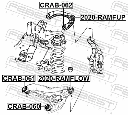 CRAB062 Febest Сайлентблок переднього верхнього важеля