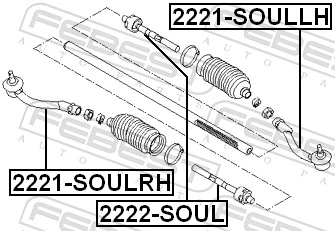 2221SOULRH Febest Зовнішній наконечник рульової тяги