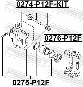 0274P12FKIT Febest Ремкомплект гальмівної системи