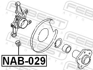 NAB029 Febest Сайлентблок заднього кулака