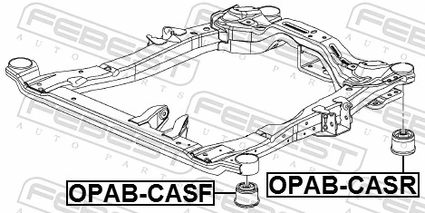 OPABCASR Febest Подушка передньої балки