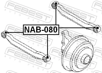 NAB080 Febest Сайлентблок заднього поперечного важеля