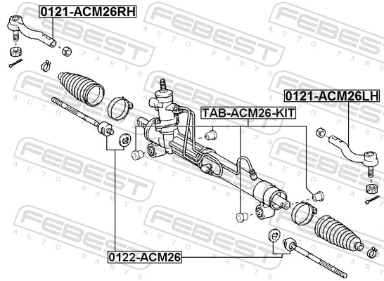 0121ACM26RH Febest Зовнішній наконечник рульової тяги