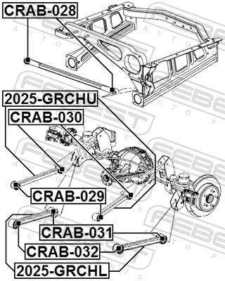 CRAB032 Febest Сайлентблок заднього поздовжнього нижнього важеля