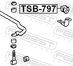TSB797 Febest Втулка стабілізатора переднього