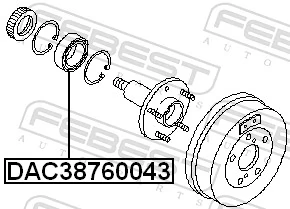 DAC38760043 Febest Підшипник ступиці задньої