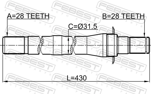 1212CM10AT4WD Febest Промвал