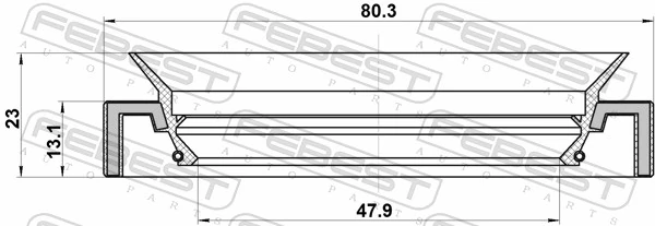 95JAY50801323L Febest Сальник півосі переднього моста, лівої