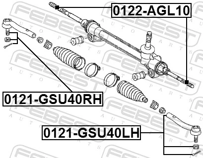 0122AGL10 Febest Тяги кермові