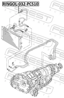 RINGOL032PCS10 Febest Кільце ущільнювача шланга компресора, нагнітального
