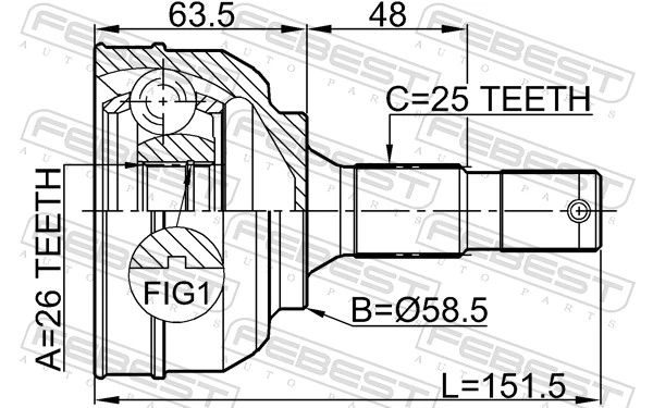 2510C5 Febest Граната зовнішня