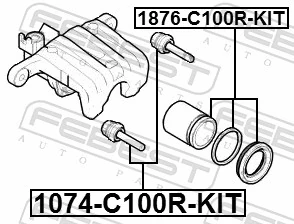 1074C100RKIT Febest Втулка напрямна гальмівного супорта