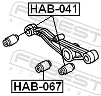 HAB067 Febest Сайлентблок амортизатора заднього