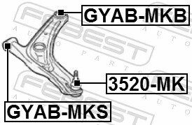 GYABMKB Febest Сайлентблок переднього нижнього важеля
