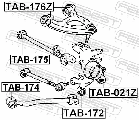 TAB176Z Febest Сайлентблок верхнього важеля
