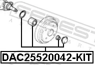 DAC25520042KIT Febest Маточина задня