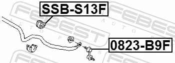 SSBS13F Febest Втулка стабілізатора переднього