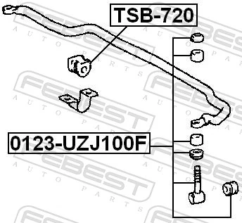 TSB720 Febest Втулка стабілізатора переднього