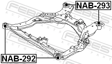 NAB292 Febest Подушка передньої балки