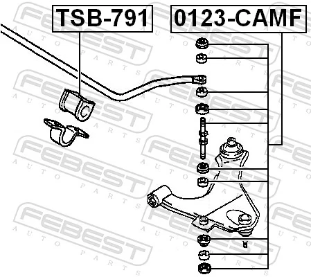TSB791 Febest Втулка стабілізатора переднього