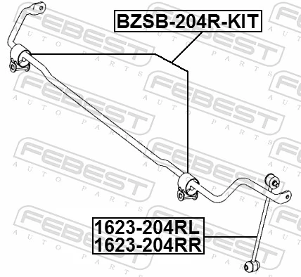 BZSB204RKIT Febest Стабілізатор задньої балки