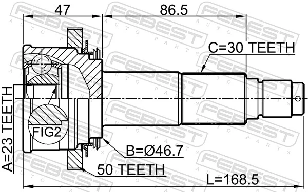 0310HRV4WDA50 Febest Граната зовнішня