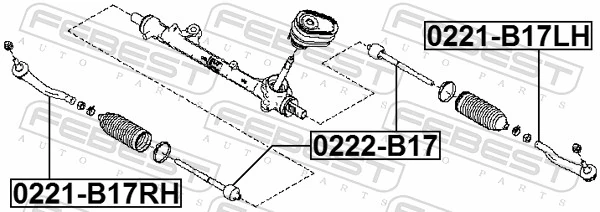 0222B17 Febest Тяги кермові