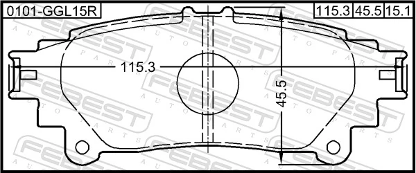 0101GGL15R Febest Колодки гальмівні задні, дискові