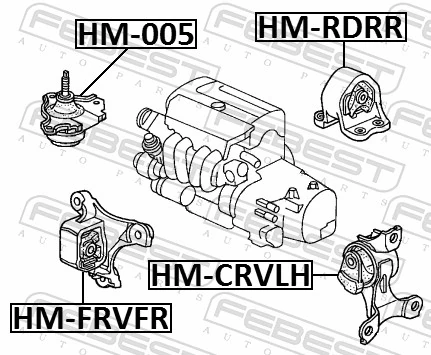 HMFRVFR Febest Подушка передньої опори двигуна