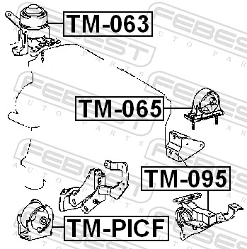 TMPICF Febest Подушка передньої опори двигуна