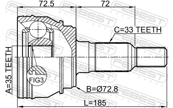 3210ESCIII Febest Граната зовнішня
