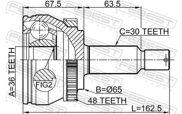 1210TUCMTA48 Febest Граната зовнішня