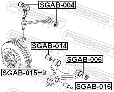 SGAB015 Febest Сайлентблок переднього нижнього важеля