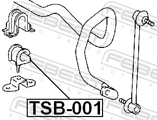 TSB001 Febest Втулка стабілізатора переднього