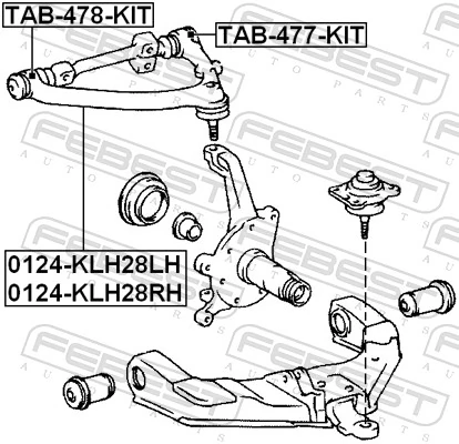 TAB477KIT Febest Сайлентблок переднього верхнього важеля